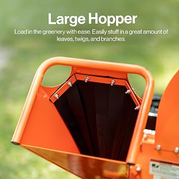 SuperHandy Mini Wood Chipper Shredder Mulcher Heavy Duty 7HP Compact Design 3 Inch Max Capacity