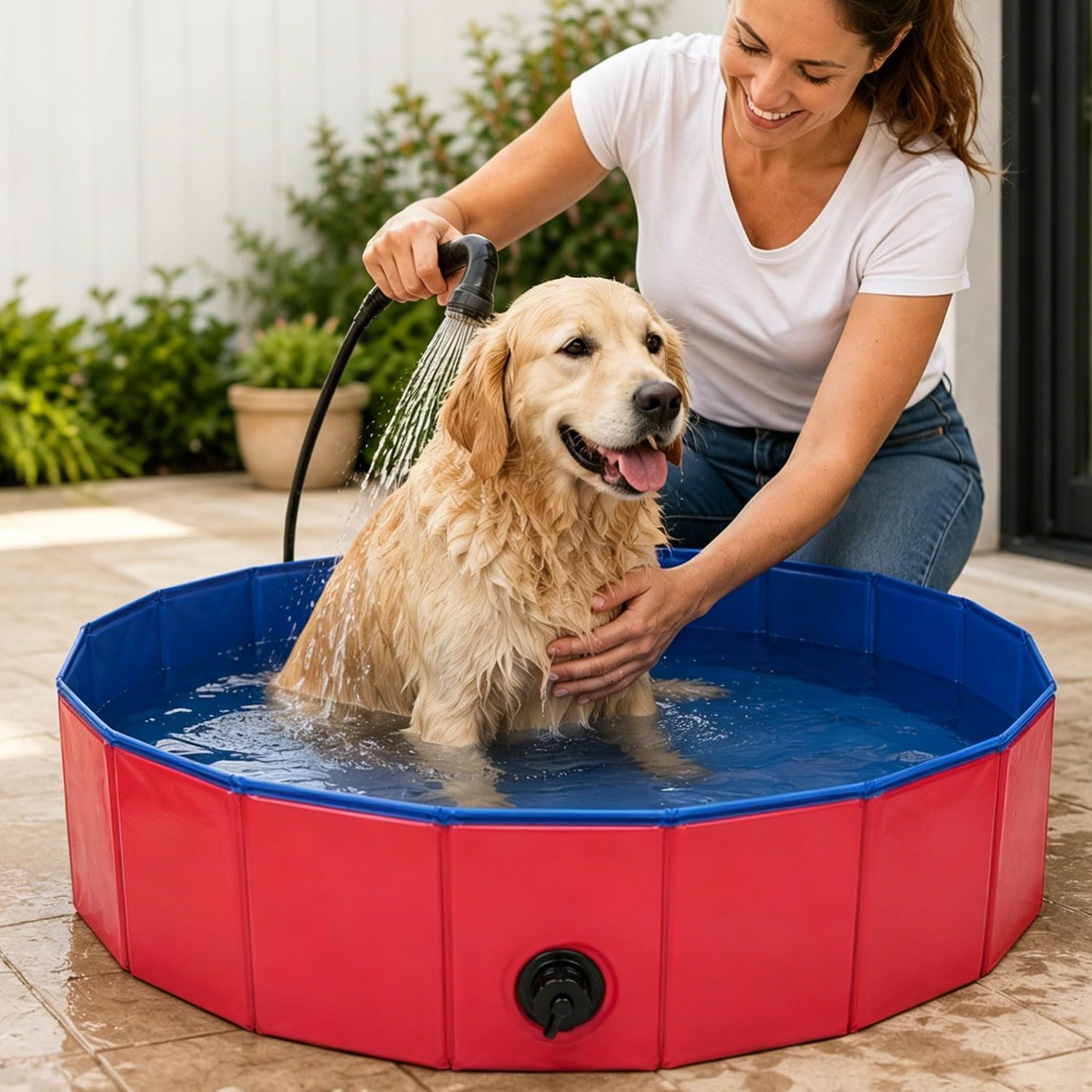 Piscina pieghevole per cani e gatti, piccola, 100 x 30 cm, robusta piscina per cani e gatti