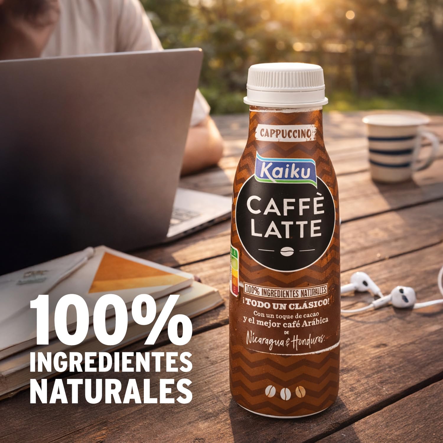 KAIKU CAFFÈ LATTE Cappuccino Pack 6 x 200 ml Café Frío con Leche y Cacao Listo para Tomar