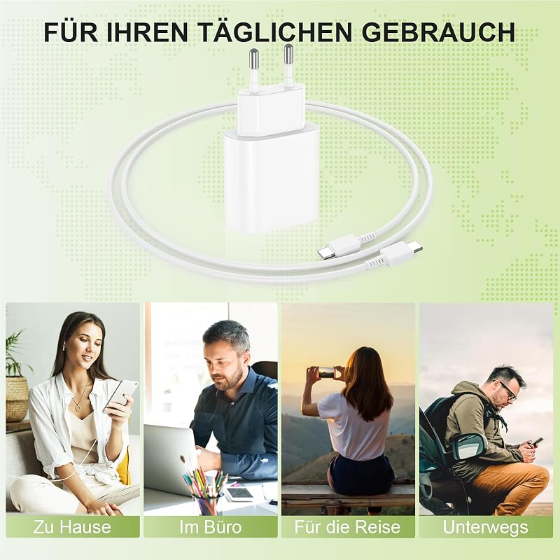 DGVERS 20W USB-C Gyorstöltő + 1m Lightning Kábel iPhone 14 13 12 11 Pro/Max/Plus Készülékekhez - Kompakt Hálózati Adapter