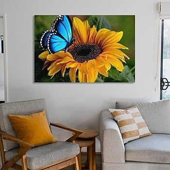 【インテリアアート】花　フラワー　ひまわり　 インテリア　絵画　BAEZ3 5208m-1.jpg