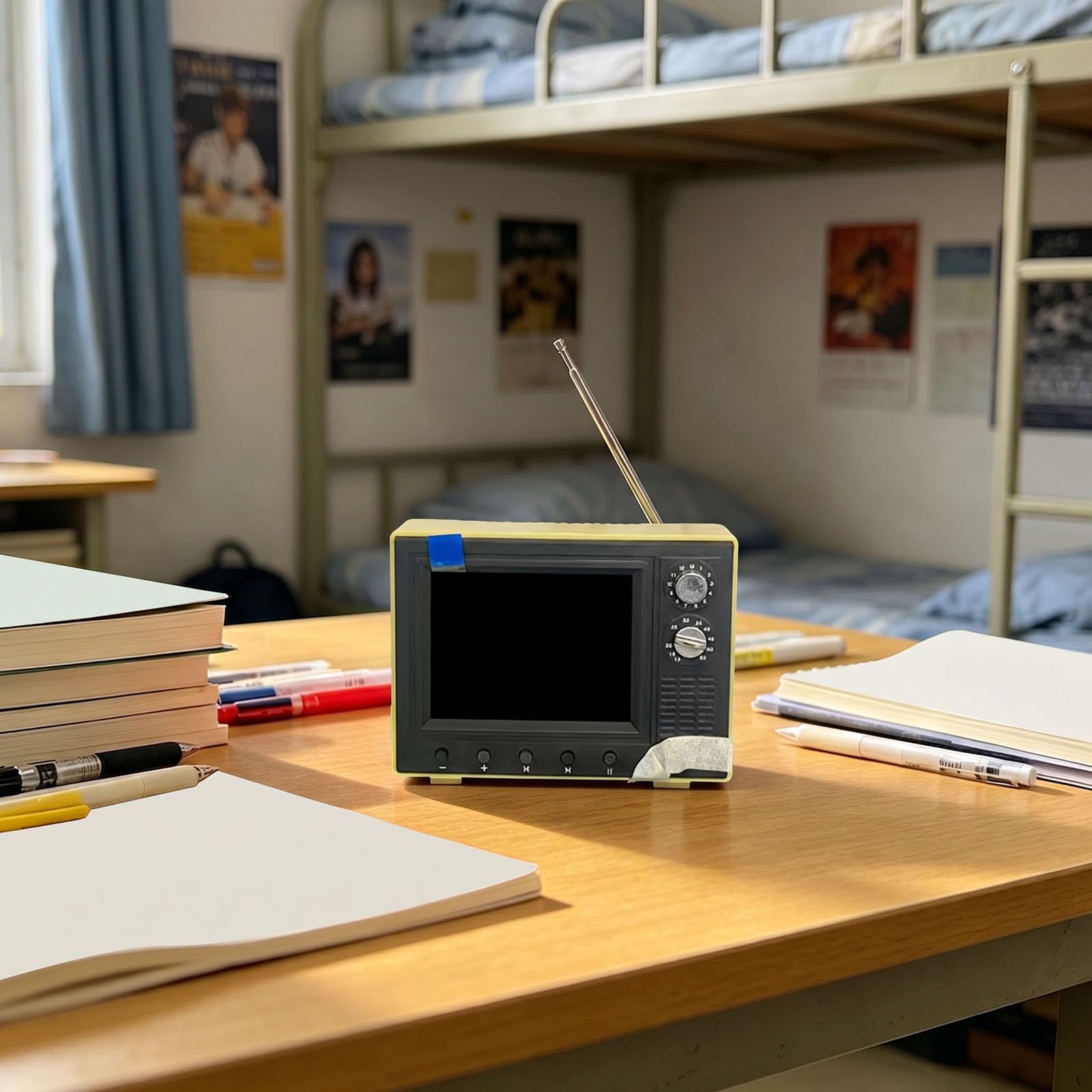 Mini TV a Escala 1/12, Soporte en Miniatura, Carga USB, vídeo