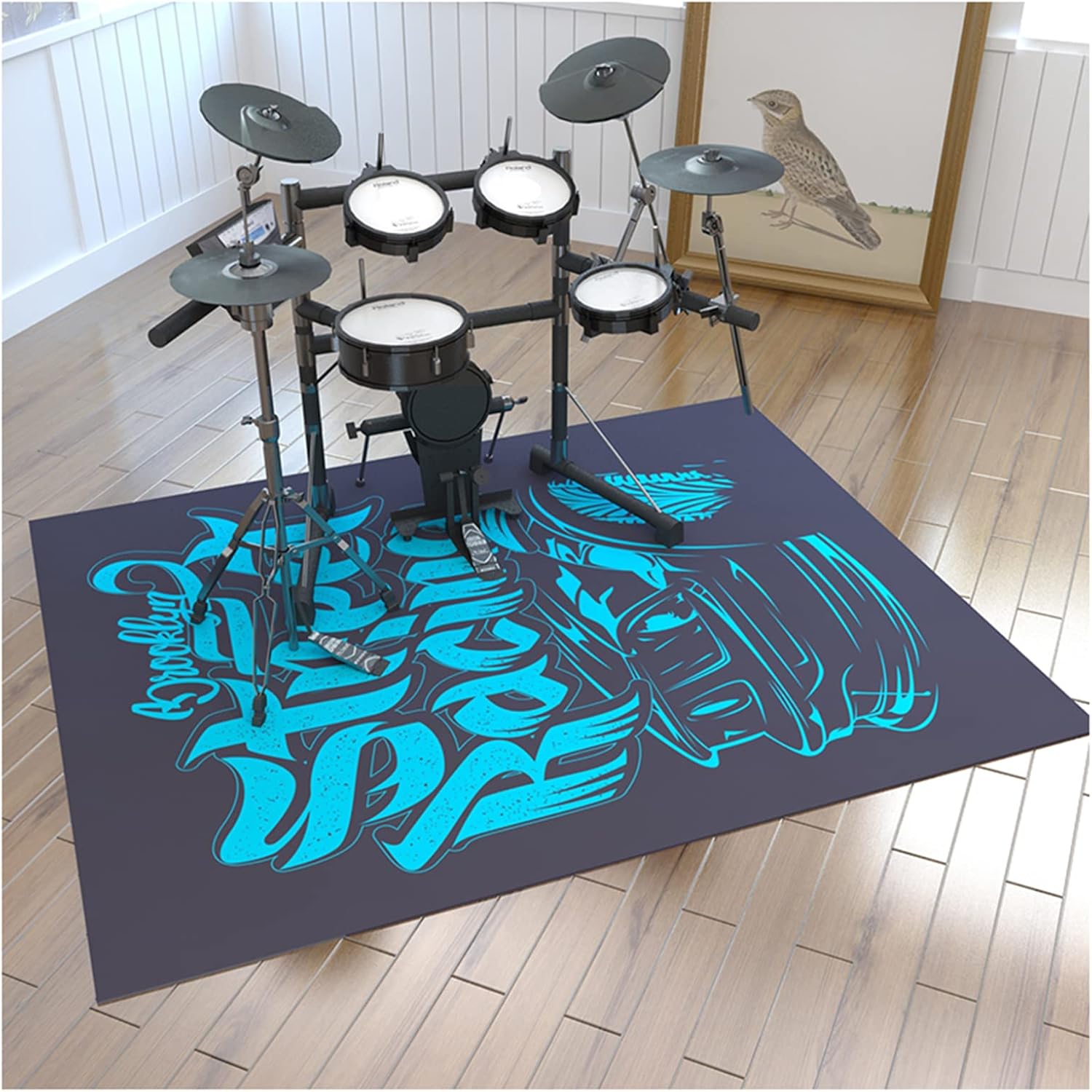 Drum Mat, Sound Absorbent Drum Rug, Drum Carpet Non-Slip Pads, Soundproof Blanket, Electronic Drum Carpet, Non Slip Rugs and Shock Absorption Mat for Jazz Drum Kit, Bass Drum (Size:140×180 cm,Color:F)