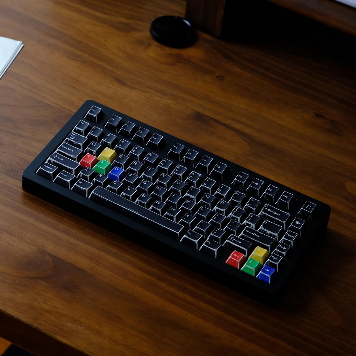 Sumgsn 114 Keys PBT Dye Sub Keycaps Cherry Profile Black Manga keycaps Set Fit for 61/64/87/104/108 Cherry Mx Switches Mechanical Keyboard