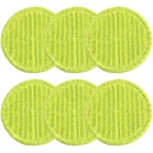 Round Electric Mop Replacement Pads, 16cm Green Microfiber Mopping Cloths, Soft Absorbent Reusable Refills for Sticky Dirt and Pet Hair, Washable Floor Cleaning Accessories 6/12 Pack