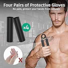 ZEAGUS Grip Strength Trainer 6 Pack,50LB-300LB Metal Hand Grip Strengthener,Non-Slip Heavy-Duty Forearm Exerciser,Hand Gripper for Muscle Building and Hand Rehabilitation Exercising