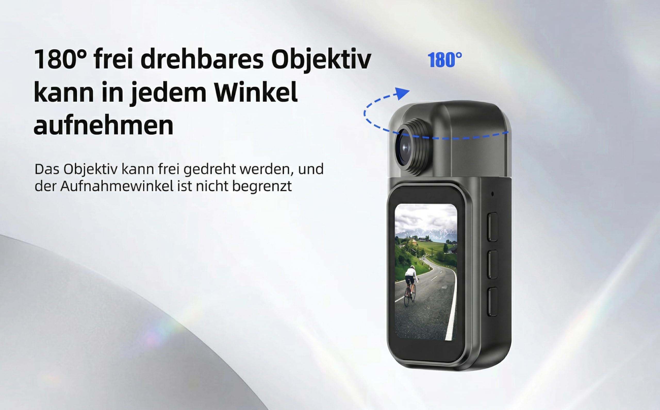 Action Cam 4K Bodycam 64GB, 1.47 Zoll Touch Display, Ladecase, Linse 180 Grad drehbar + 360 Grad Clip, Magnetische Halterung, 30m Wasserdicht, 3h Akku für Sport, Motorrad, Tauchen UVM.