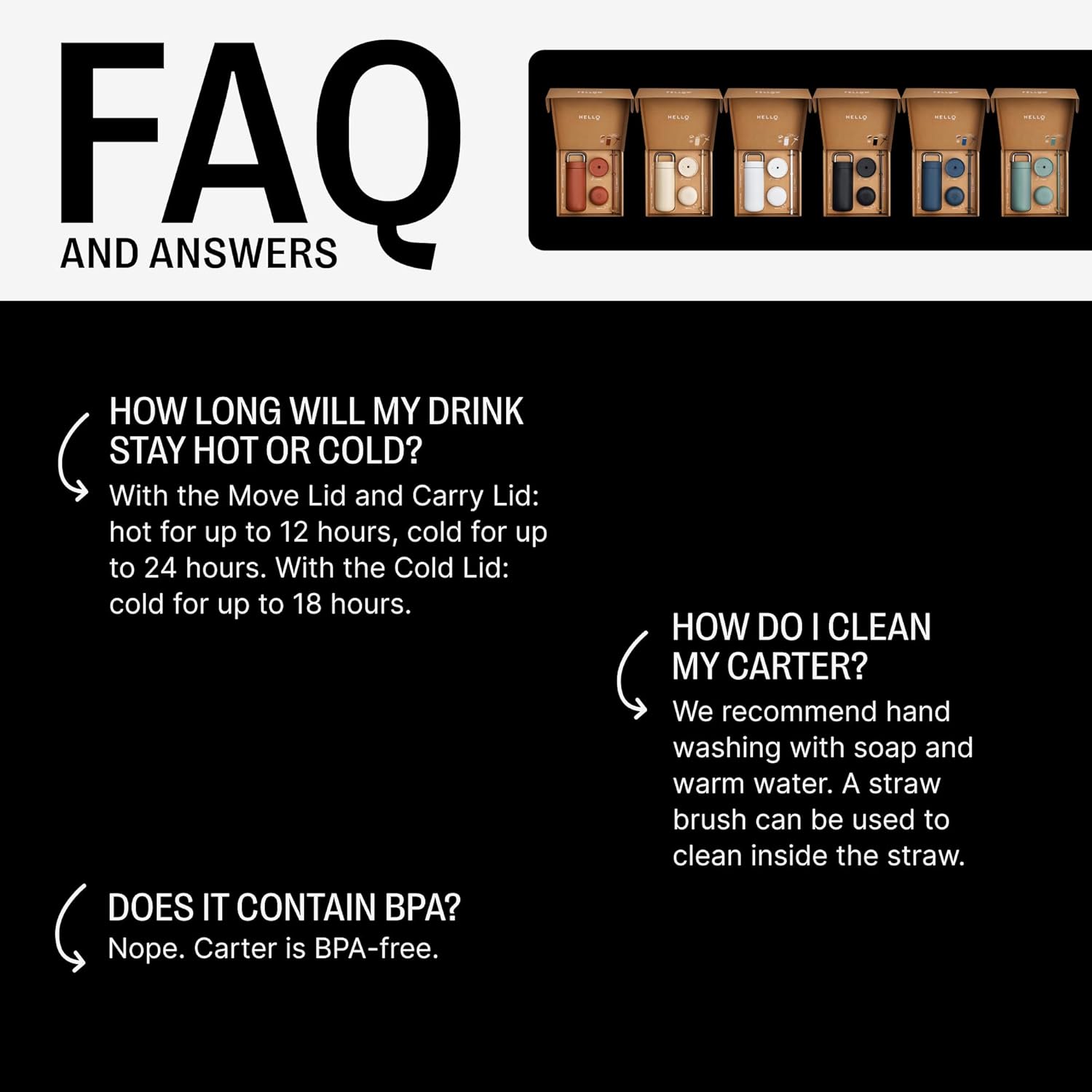 Fellow 16 oz Carter Bundle (3 in 1) Travel Mug with Carry Handle, Move & Cold Lids with Straw - To-Go Coffee Tumbler, Ceramic Interior & Vacuum-Insulated Stainless Steel - Coffee Cups-Matte White - Image 3