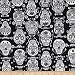 Timeless Treasures Glow in the Dark Skulls Black Fabric By The Yard