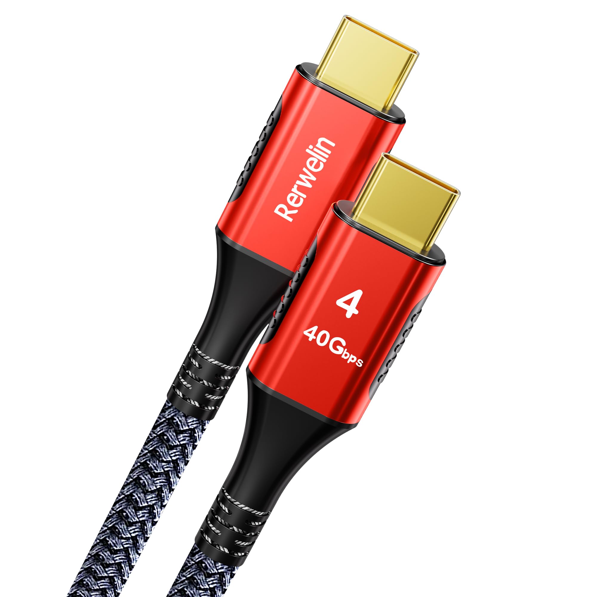 Rerwelin 6.6 FT for Thunderbolt 4 Cable 240W, 40Gbps USB 4 Cable with PD 3.1, 8K@60Hz, 4K@144Hz USB C Cable for iPhone 17, Mac mini M4, Docking, eGPU,