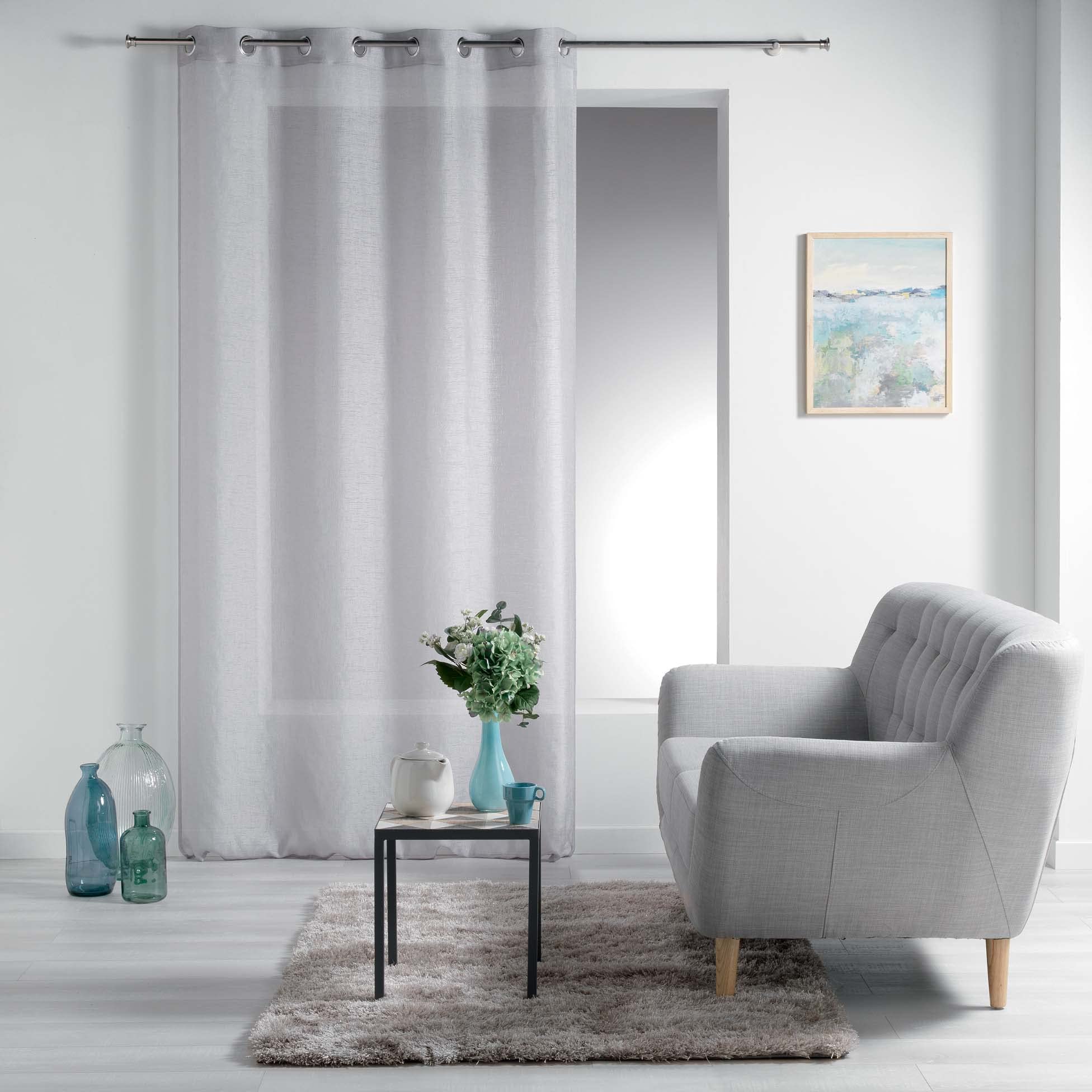 Tendaggio Con Occhielli 140x240cm Velo Sabbia Stamp Metalizato Ornella