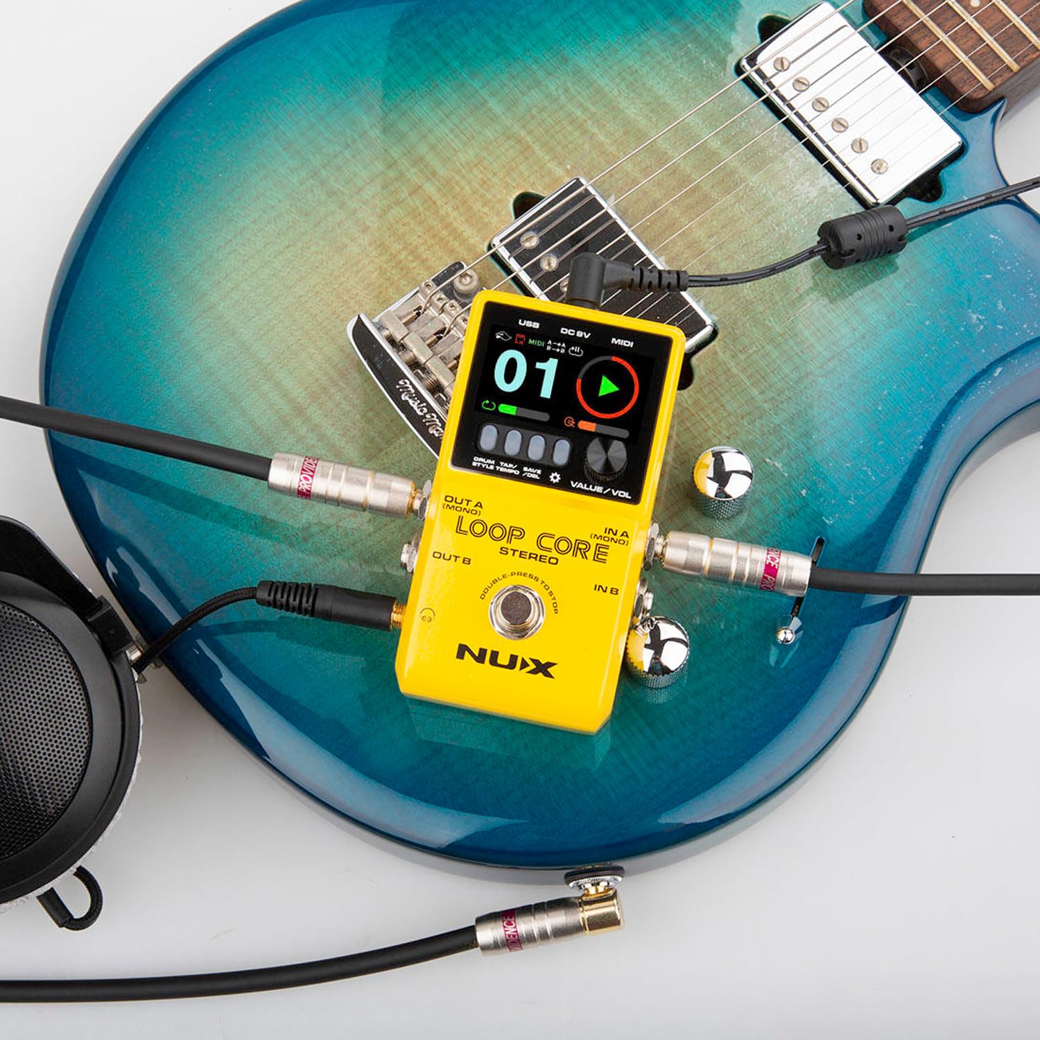 Nux Loop Core - Dispositivo stereo per chitarra e basso + alimentatore di rete Keepdrum