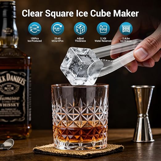 Fabricadora de Hielo Clear Ice Cube Maker 3 lb 110V miniatura 2