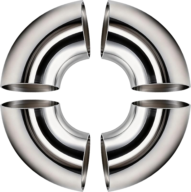 Curva de escape 90° com dobra mandrilada JFKAI QIANG, aço inoxidável 304, 7,62 cm – 2 unidades