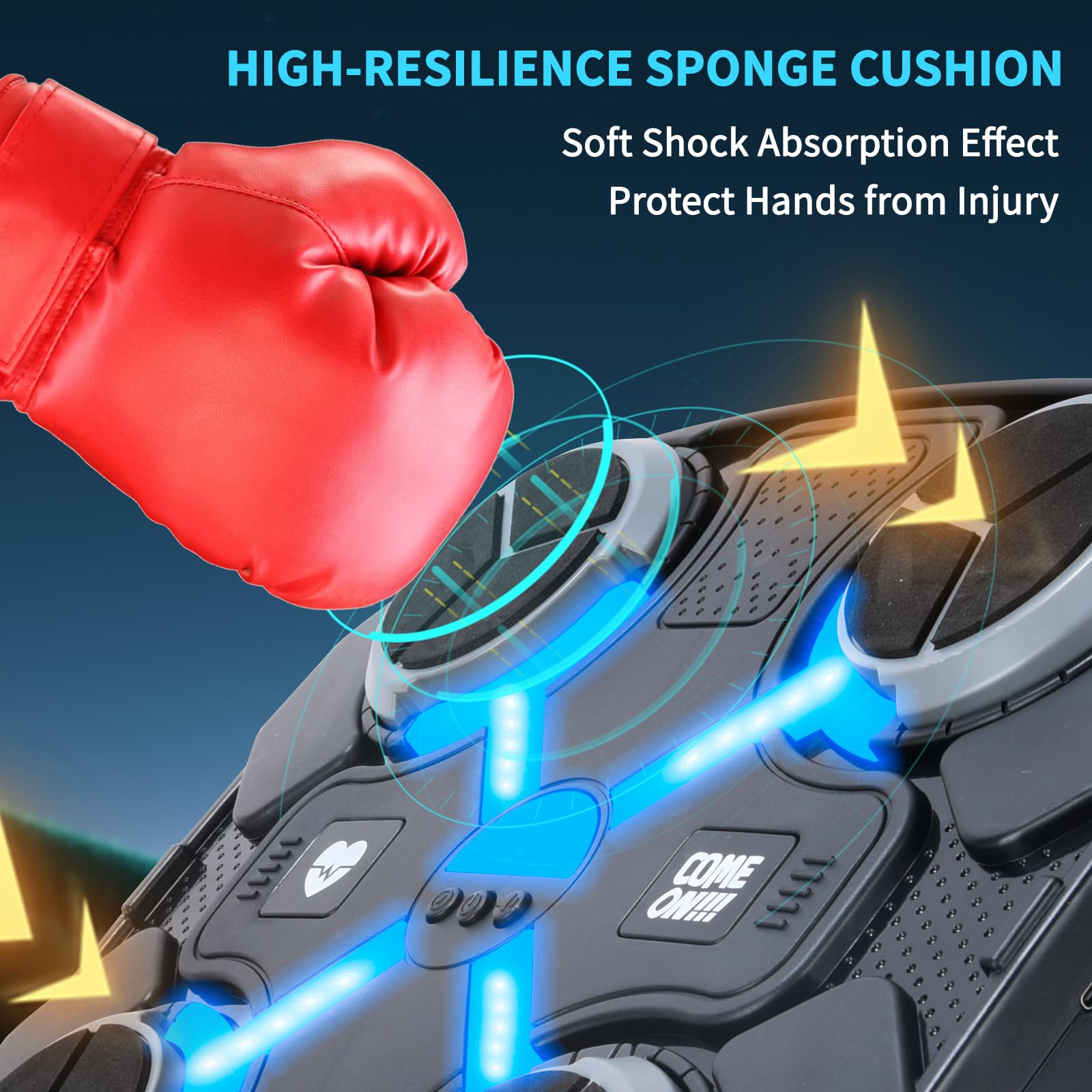 Music Boxing Machine mit Boxhandschuhen für Kinder, Boxmaschine mit Musik, Musikalische Boxmaschine zur Wandmontage mit Bluetooth & LED-Licht, USB-Aufladung