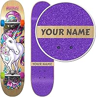 Vista 3 de Monopatín personalizado SkateXS para principiantes de unicornio para niñas