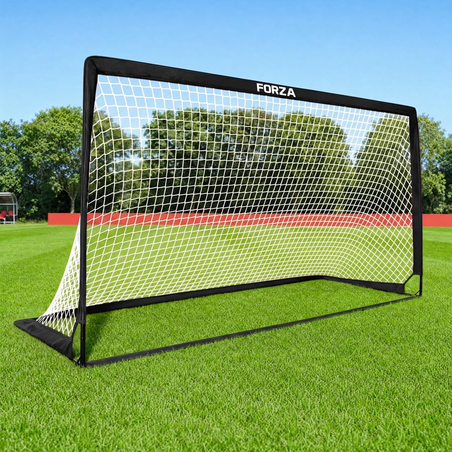 FORZA Square Pop-Up Football Goal [6 Sizes] (Black, 9ft x 5.5ft, Single Goal)