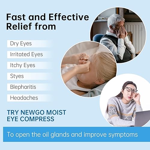 Miniatura 2 de NEWGO Máscara de compresión de ojos húmeda, compresa de calor húmedo, máscara de ojos calientes para ojos irritados y bultos y protuberancias de