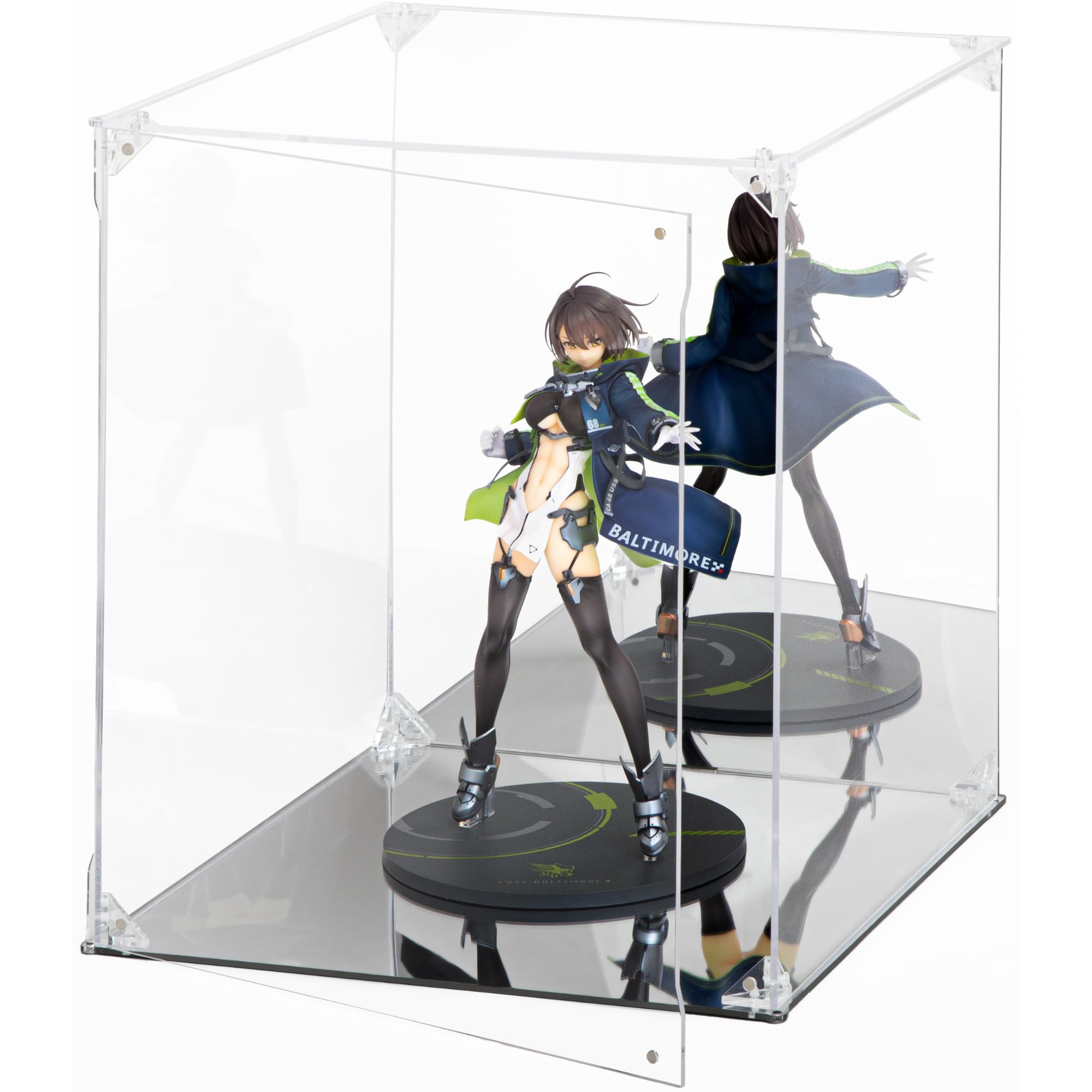 Amazon.co.jp: 【UVカット99.3％】フィギュアケース【台座・背面ミラー
