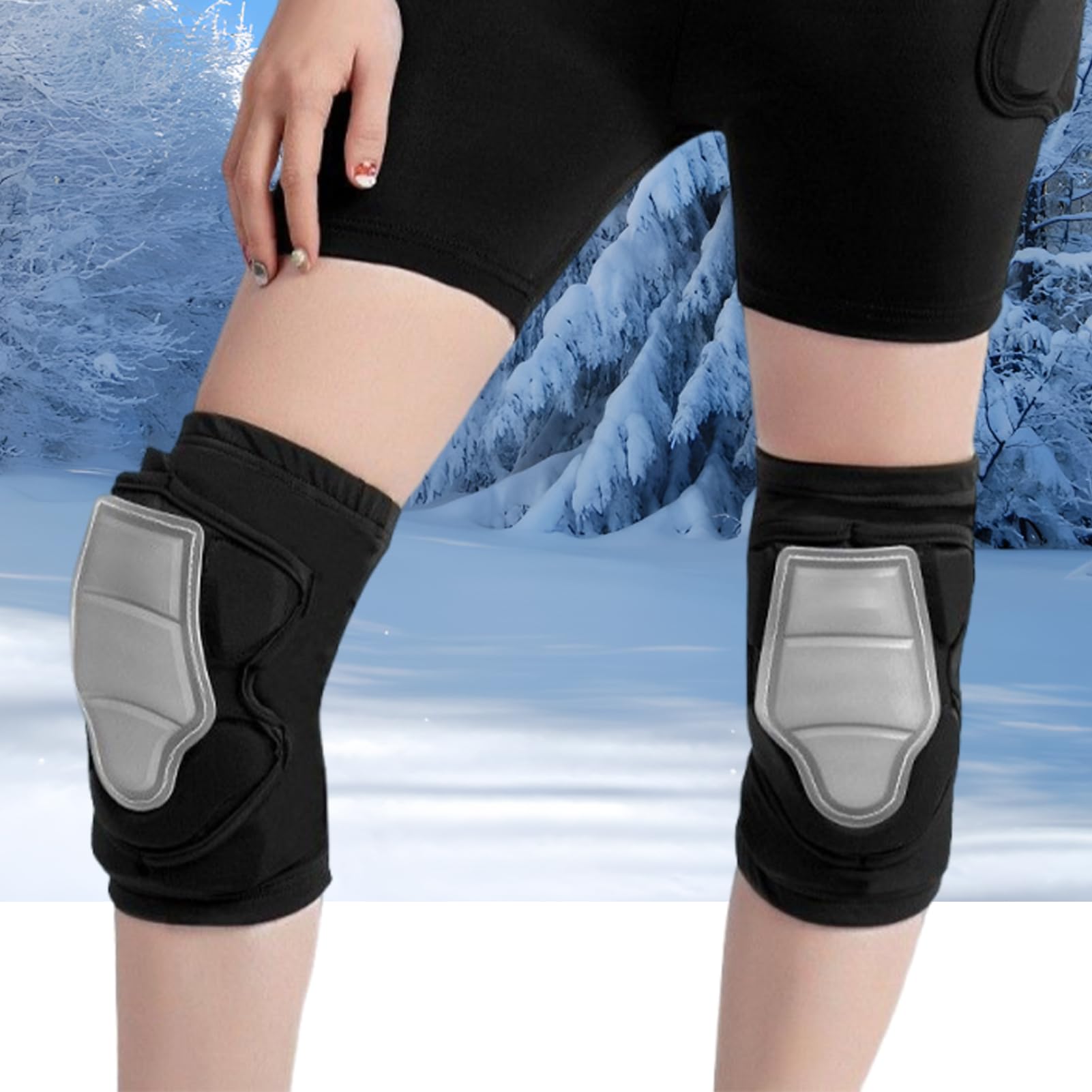 Spodenki z Wkładką Spodenki Ochraniacze 3D Do Snowboardu | Ergonomiczne Spodenki Chroniące Pośladki oraz Ochraniacze Kolan do Ćwiczeń Sportów Deskorolki