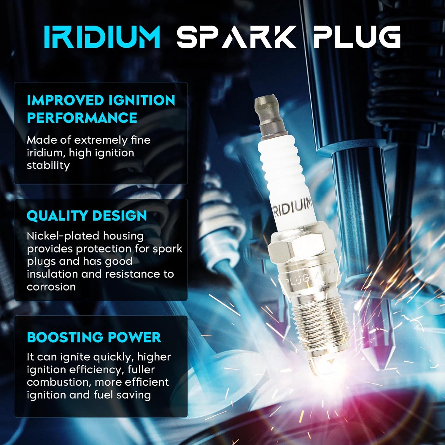 Set of 8 Ignition Coils Pack 8 Iridum Spark Plugs 8 Wires Compatible with Chevy Avalance C4500 C5500 Kodiak Express 1500 Silverado 2500 for GMC Savana Envoy XL XUV Replace UF271