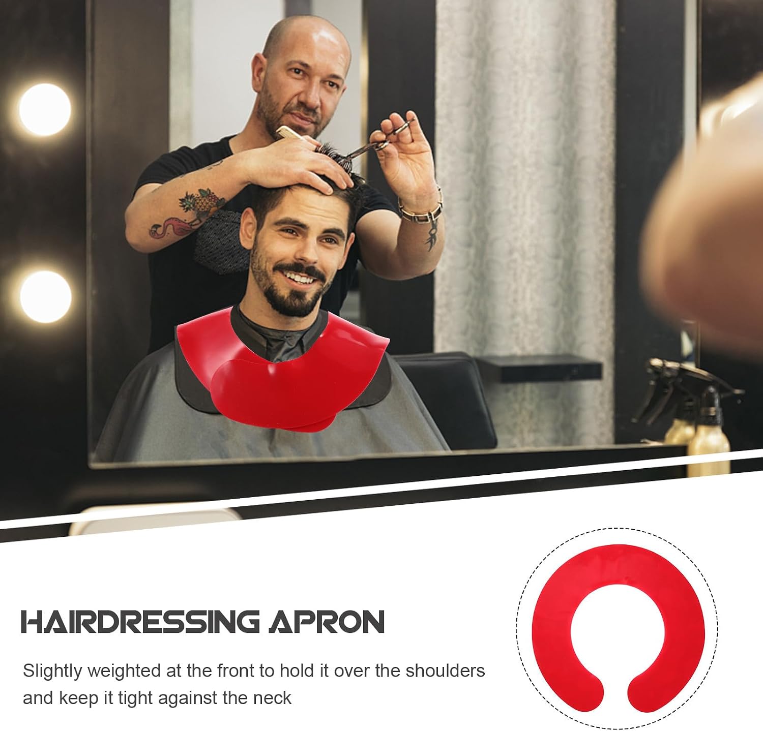 Silicone Hairdressing Cape with Slightly Weighted Front Movement, Waterproof Hair Cutting Shawl Preventing Shirt Stains, for Salon Hair Styling and Dyeing