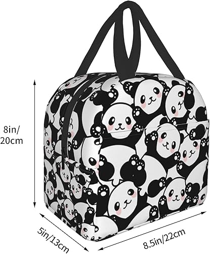 Miniatura 4 de Linda lonchera de panda  Bolsas de almuerzo aisladas para niños y niñas, bolsas de almuerzo reutilizables, perfectas para la escuela, campamento,