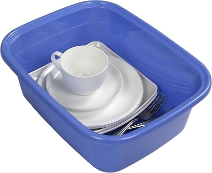 3-Pack 12 Quart Dish Pan, Rectangular Plastic Dish Pan