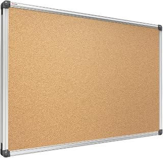 ALLboards Cork Board with Aluminium Frame 100x80cm, Corkboard Bulletin Board Notice Board