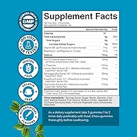 Vista 3 de Gomitas calmantes para adultos con ashwagandha y magnesio – Gomitas relajantes para el estrés con L teanina 5HTP y extracto de bálsamo de limón