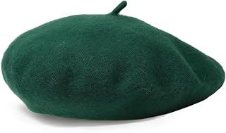 Women French Wool Beret Hats - Solid Color Classic Beanie Winter Cap