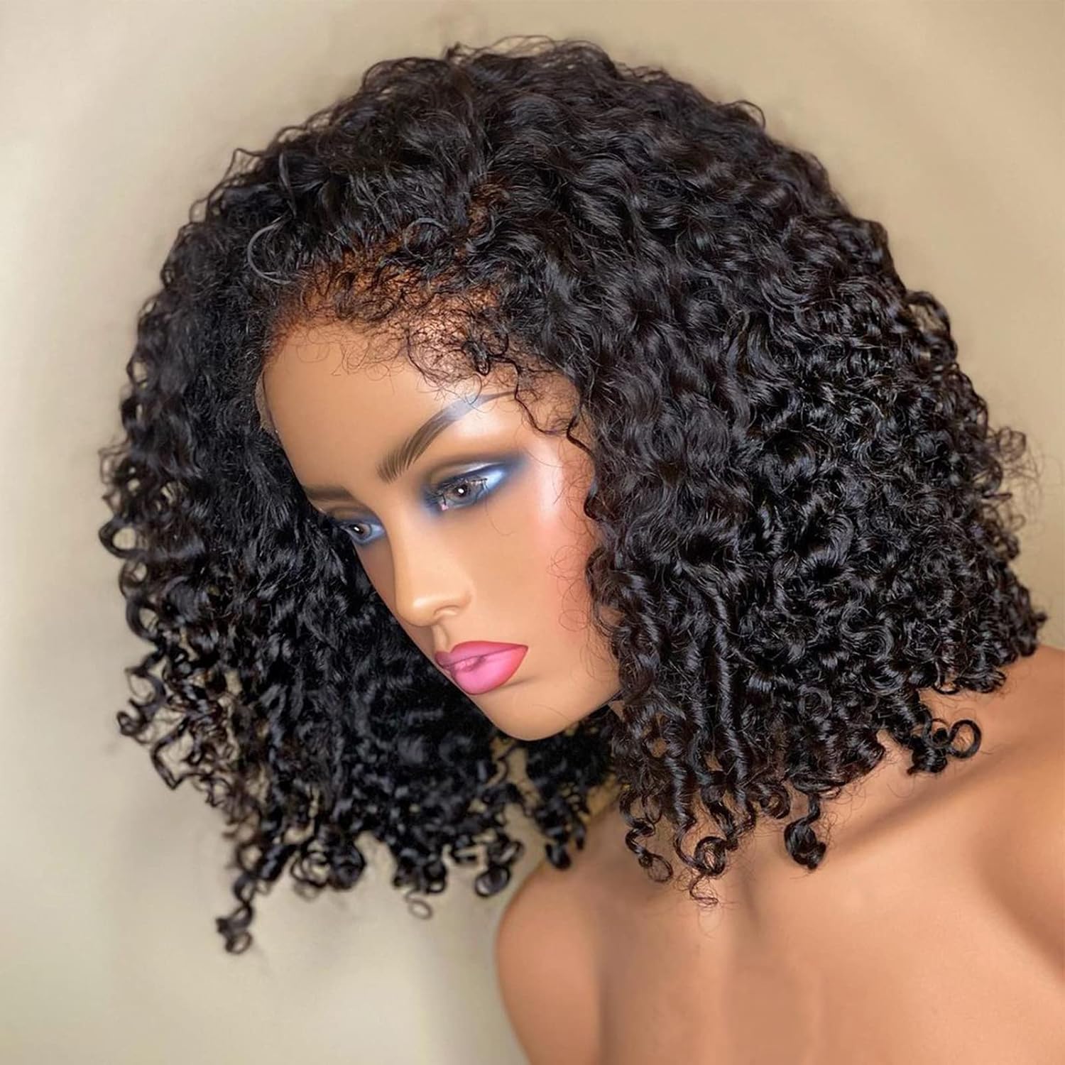 Atina Queen Hair BOB Kinky Curly Edges 13x4 Lace Front