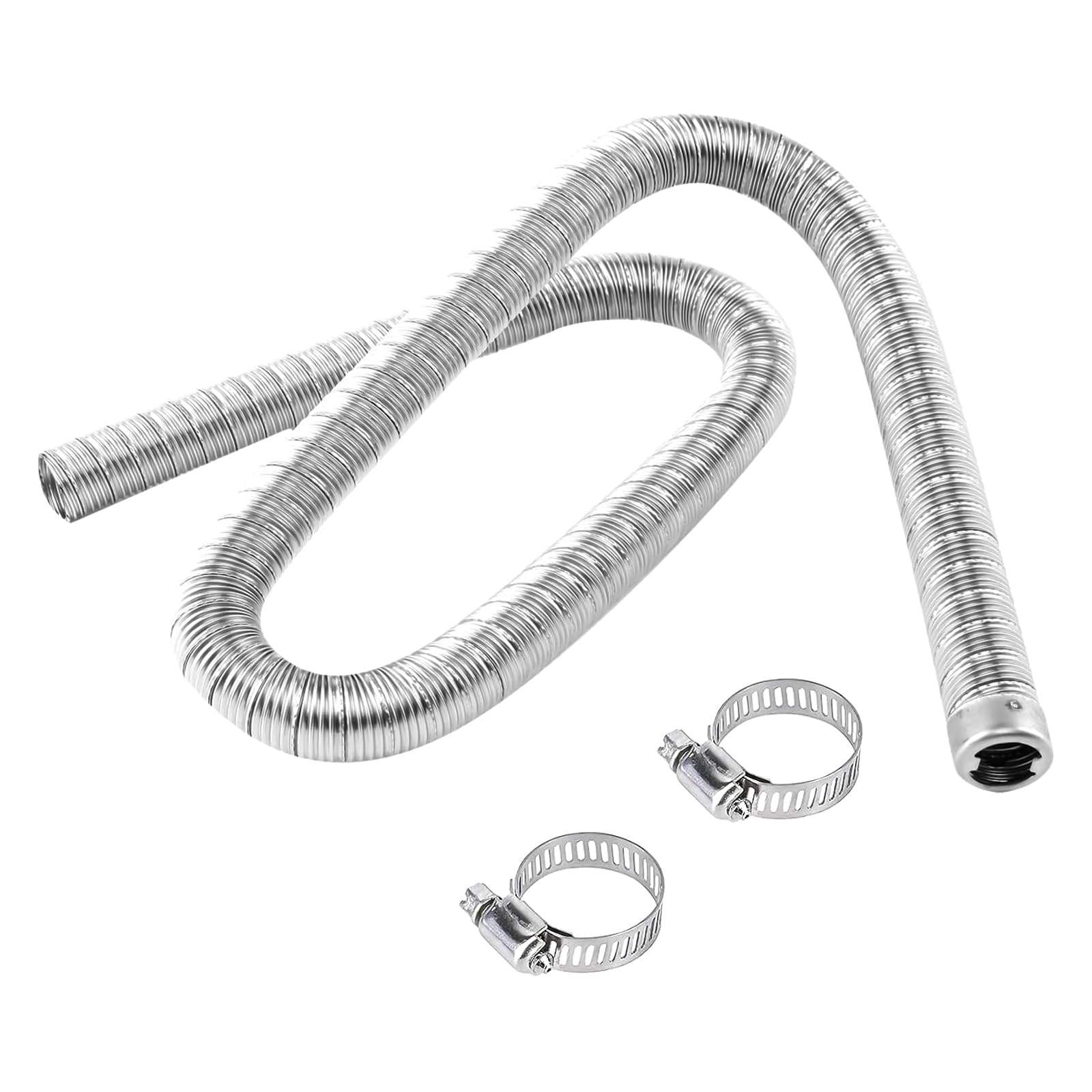 SADIFOKPLY 100cm Heater Double-Layer Exhaust Pipe with Clamps, Flexible Auxiliary Heater Exhaust Pipe, Diameter 24mm, Compatible with Eberspacher &