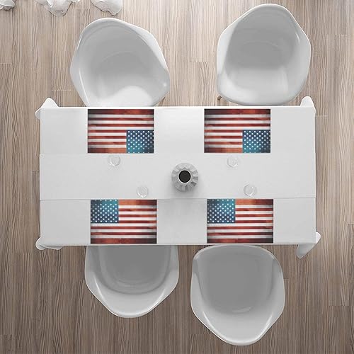 Miniatura 6 de Rectangular Placemats Set of 4, Heat Resistant Vintage American USA Flag Printed Kitchen Dining Table Mats
