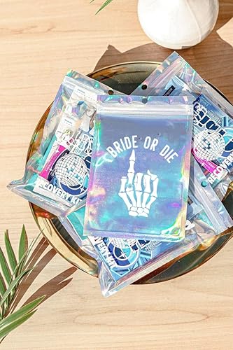 Miniatura 6 de TyM - Bolsas de kit de resaca impresas para novias o troqueladas (6 x 8 pulgadas), 10 unidades de suministros de despedida de soltera para fiesta de
