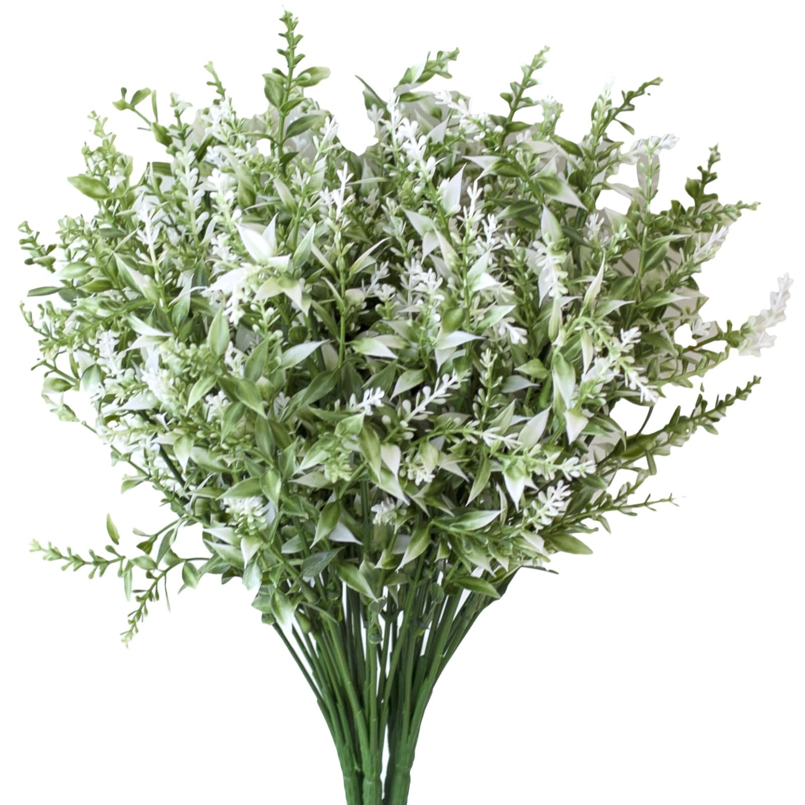 Fleurs de lavande artificielles lot de 24 bouquets en plastique et soie blanche pour décoration