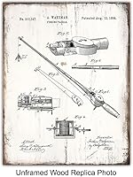 Vista 3 de GRANDE 11x14 - Regalos de Accesorios de Pesca - Juego de Impresión de Patente de Caña, Carrete, Señuelos - Decoración de Casa de Montaña y Lago