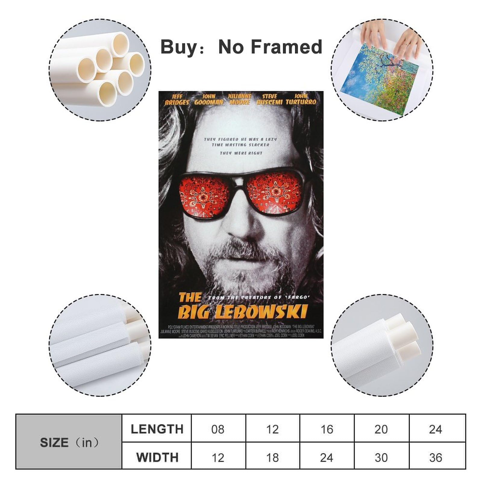 xze The Big Lebowski Poster Room Decorative Canvas Posters Aesthetic Poster Print Wall Art Decor Posters 08x12inch (20x30cm) Unframe Style