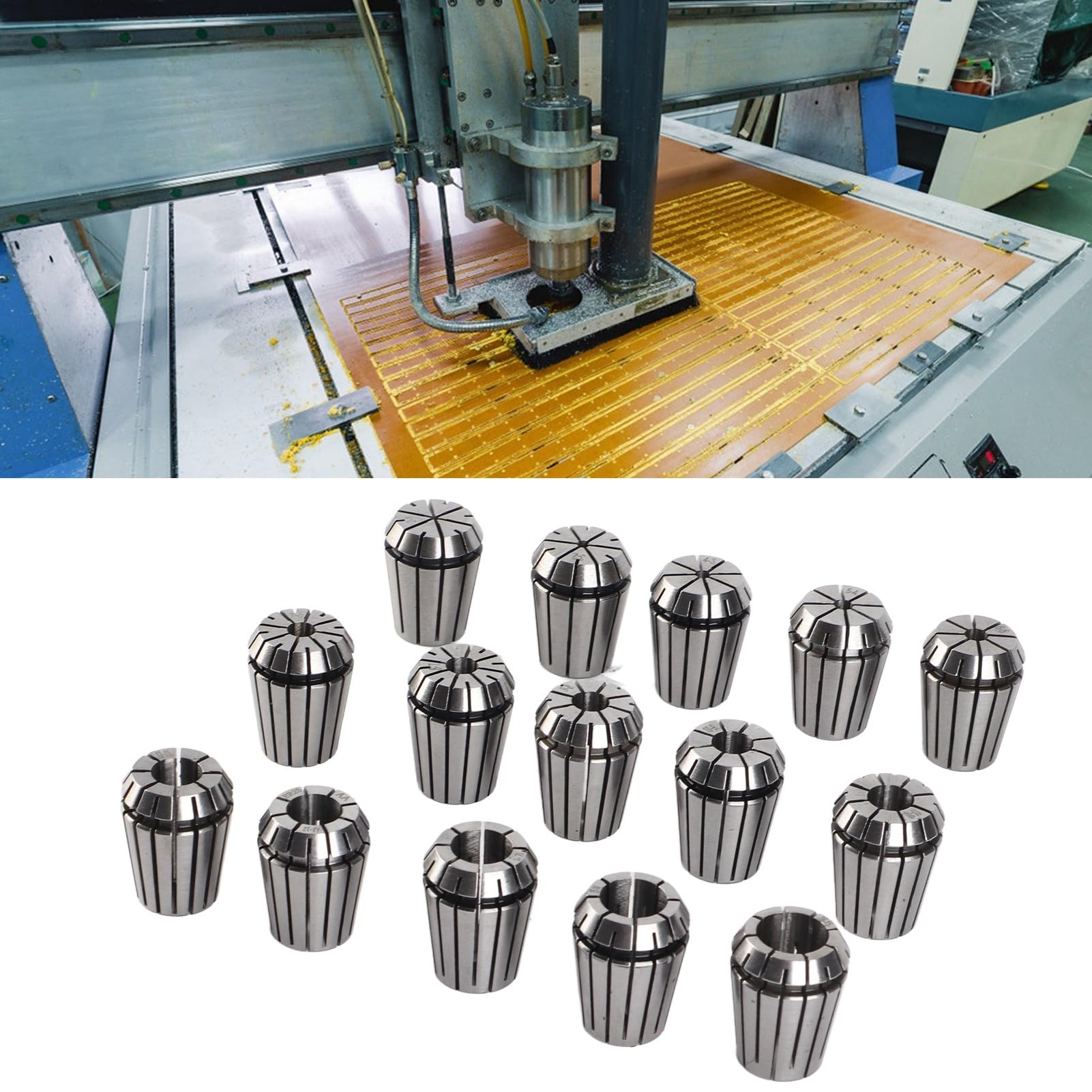 Juego de portabrocas ER25, pinzas de resorte de acero de alta velocidad con llave, 15 Uds. Para piezas de fresadora CNC, sujeción de herramientas de precisión