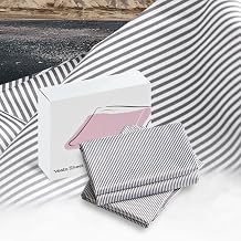 Vesta 100% Pima Cotton Pillowcase, 400TC Artistic Line Striped, Breathable & Smooth, Oeko-TEX Certified Muted Slate