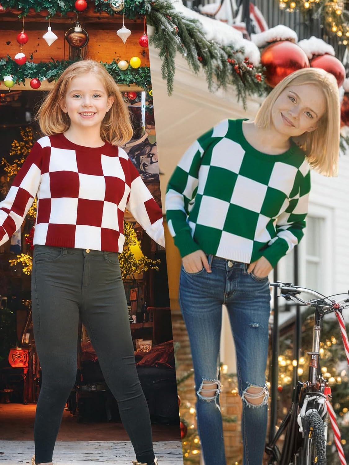 Girls Crop Sweatshirts Casual Tops Kids Long Sleeve Plaid Pullover Cute Fall Winter Fashion Shirts For Teen Girl - Image 4