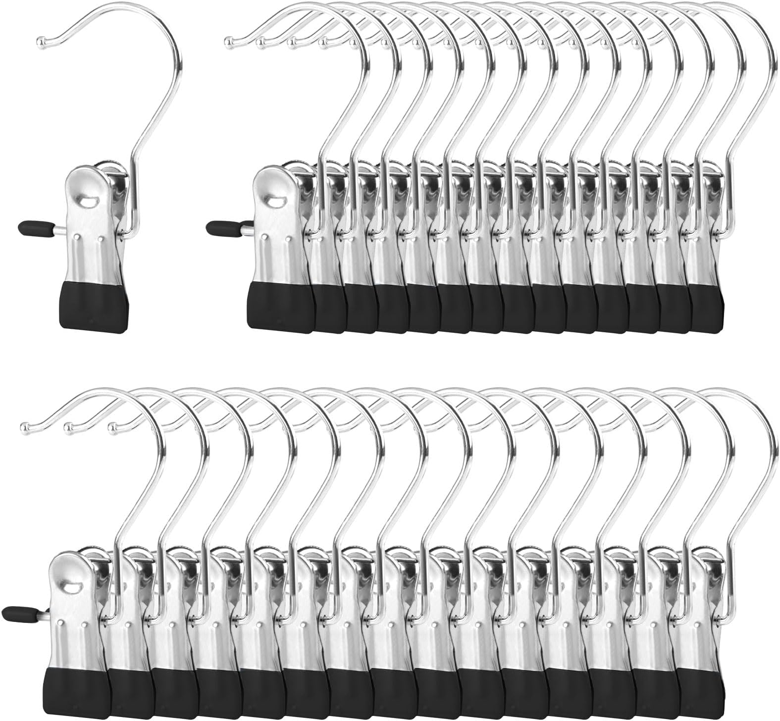 25 Stück Wäschehaken Aus Metall - 360° Drehbar & Rutschfest