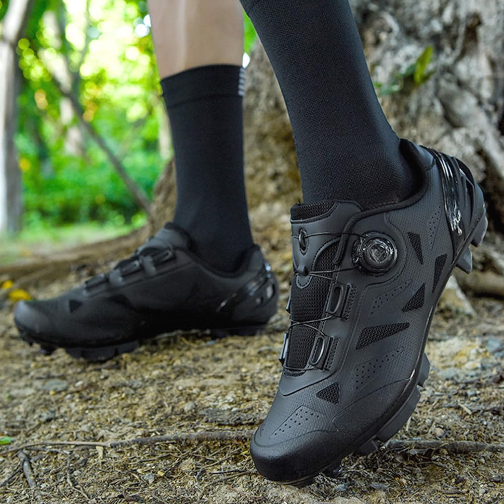 Wydajne buty rowerowe dla mężczyzn i kobiet, oddychające podwójne boa, twarda podeszwa, opcje płaskie, MTB i Road Lock do długich wyjść