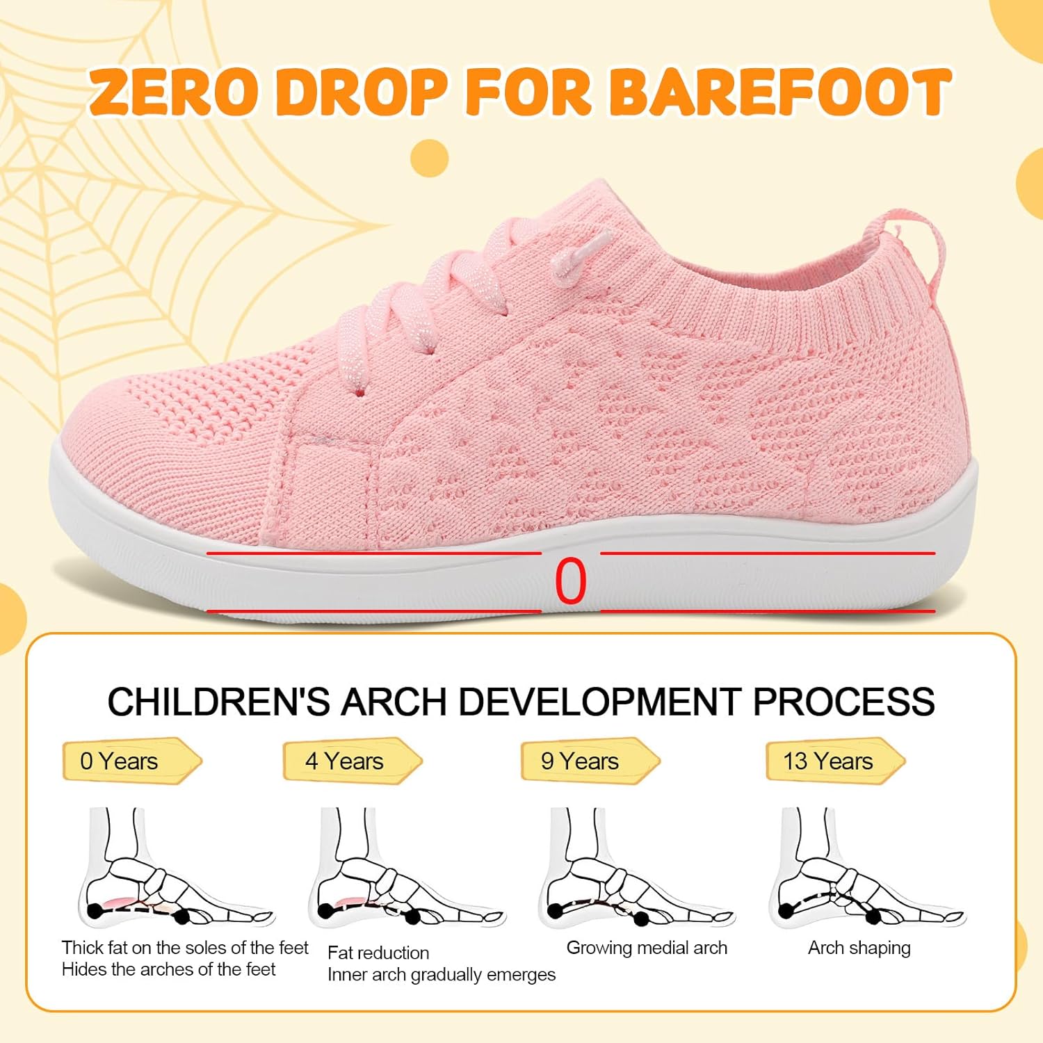 JOINFREE Toddler Shoes Girls Boys Wide Barefoot Shoes Minimalist Walking Sneakers Zero Drop Slip on Tennis Shoe Breathable Naturally Flexible - Image 4
