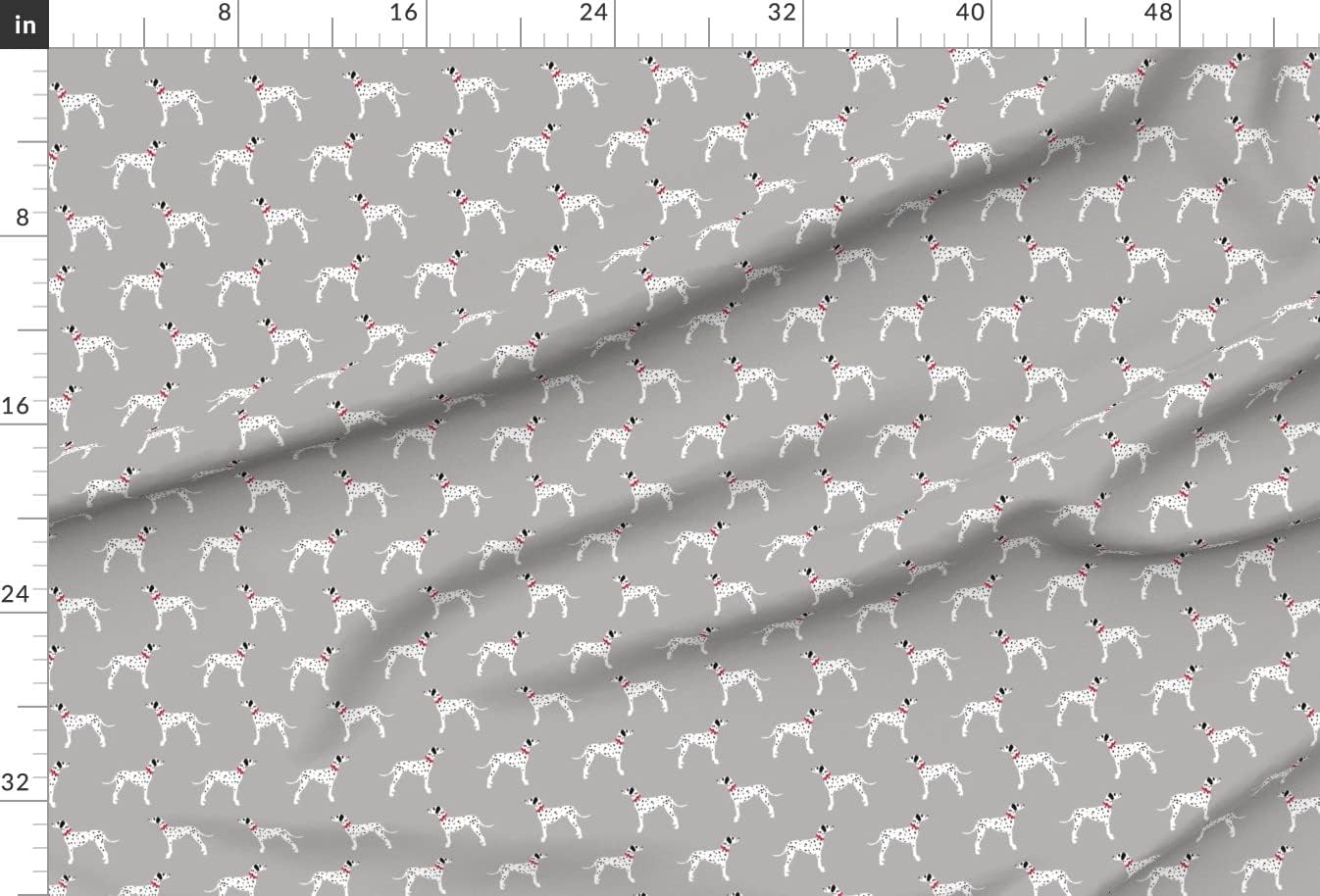 Spoonflower Fabric - Dalmatians Grey Dalmation Dog Dalmatian Doggy Fire Truck Trendy Pet Printed on Organic Cotton Sateen Fabric by The Yard - Sewing Quilting Apparel Home Decor