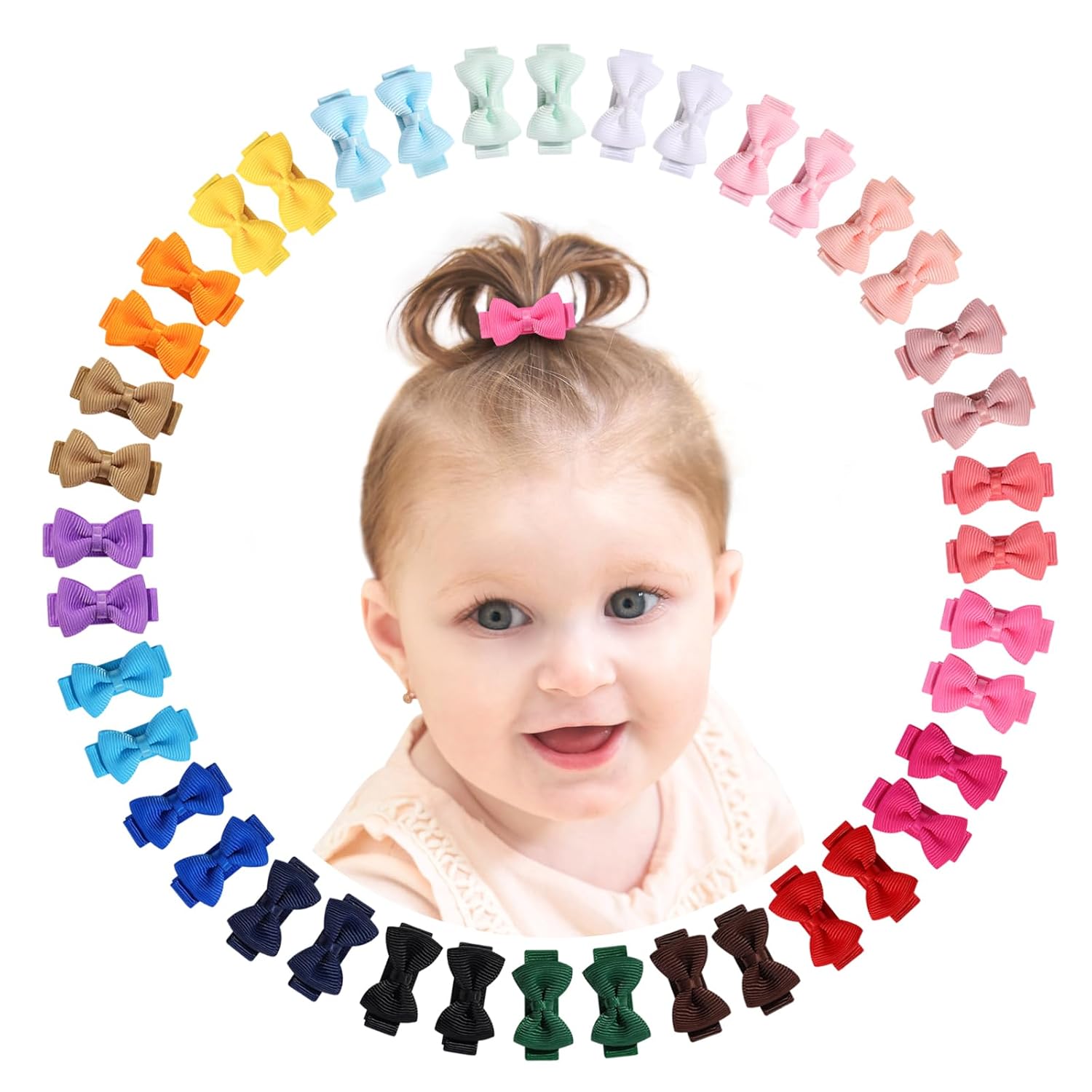 Baby Hair Clips Bows for Girls Mini Fully Lined Baby Bows Grosgrain Ribbon 1.2″ Tiny Hair Bows Clips for Baby Girls Infant Fine Hair 40PCS (20Colors in Pairs) Baby Hair Clips Bows for Girls Mini Fully Lined Baby Bows Grosgrain Ribbon 1.2″ Tiny Hair Bows Clips for Baby Girls Infant Fine Hair 40PCS (20Colors in Pairs)