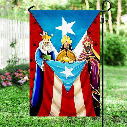 Miniatura 5 de Bandera estadounidense de los Tres Reyes MLN746F, bandera de casa (29.5 x 39.5 pulgadas), banderas de Puerto Rico, doble cara, bandera de lona