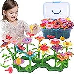 BIRANCO. Flower Garden Building Toys - Build a Bouquet Floral Arrangement Playset for Toddlers and Kids Gifts Age 3, 4, 5, 6 Year Old Girls, Educational STEM Toy (120 PCS)