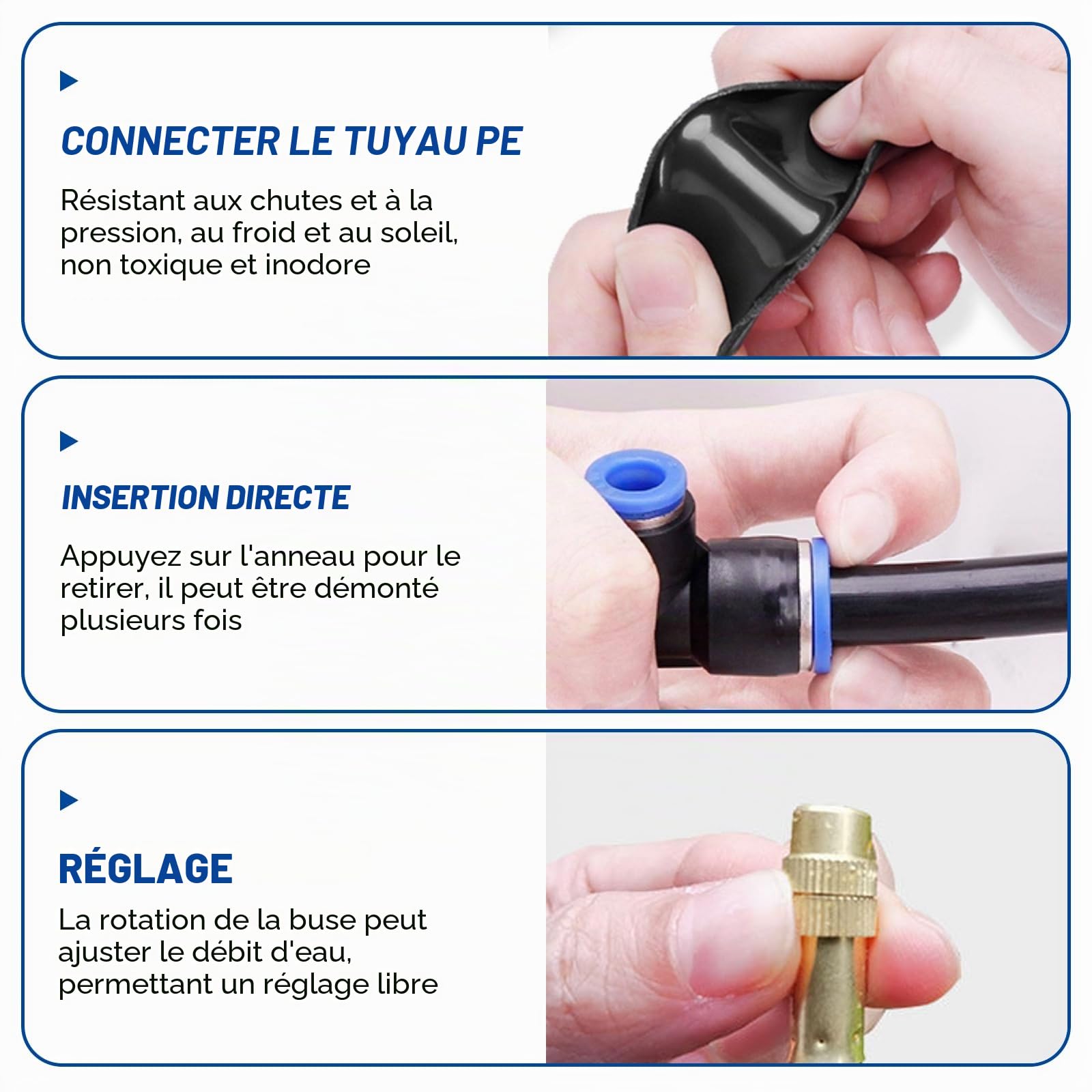 15M Systeme Irrigation Jardin, Kit de Système d'irrigation avec 15 Buses Réglables, Arrosage Automatique de Jardin, Arroseur 360° Réglable, Arrosage Goutte à Goutte pour Jardin, Cour, Pelouse, Serre