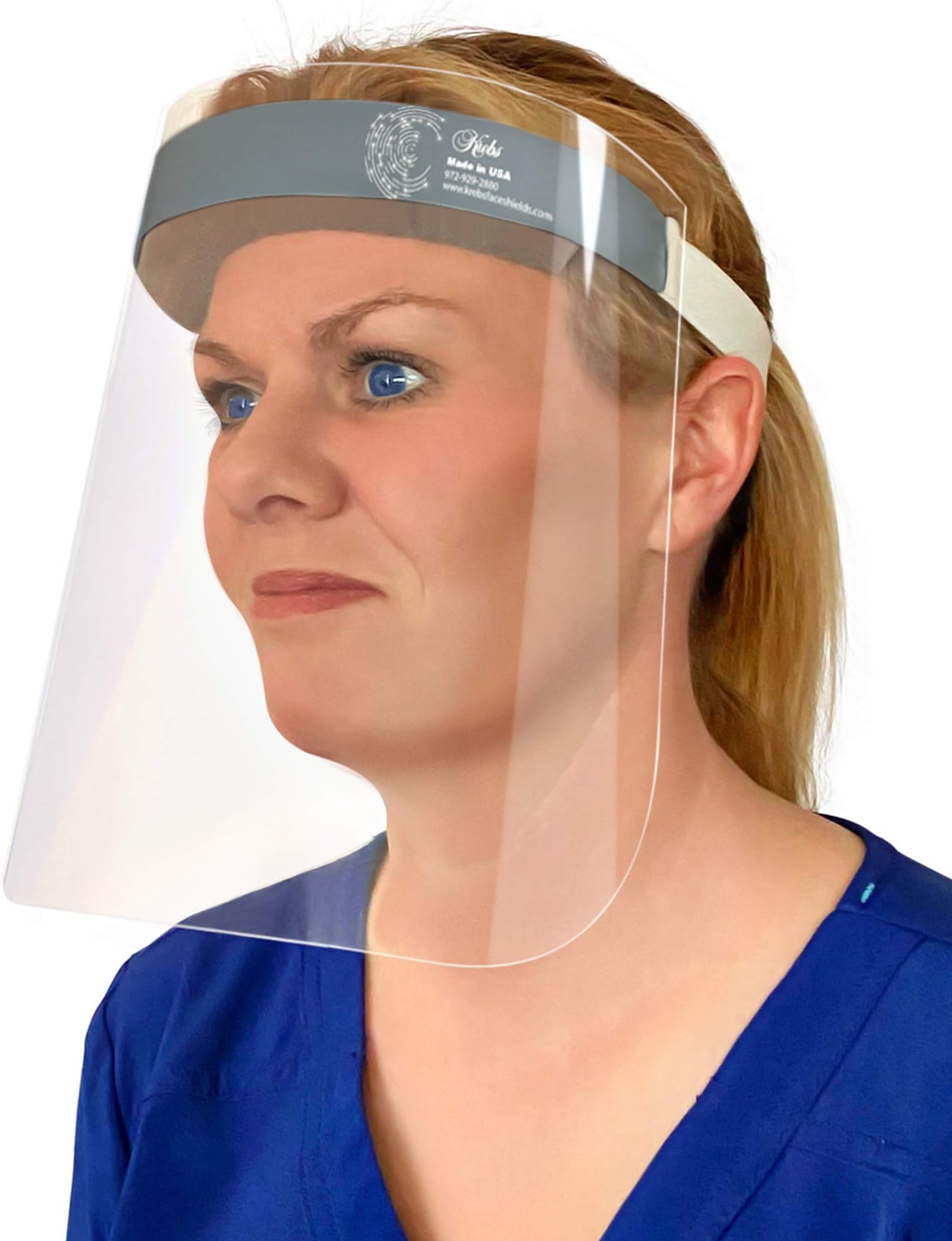 [48 Pack] Made in The USA Safety Reusable Face Shields Full Face Protection with Anti-Fog Anti-Static and Hypoallergenic Foam, Pewter Gray